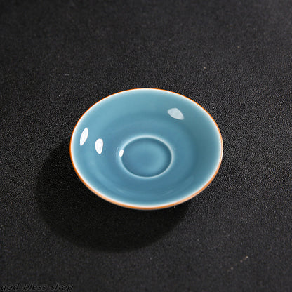 Chinese Tea Cup Crane Print Under Glaze Porcelain Kungfu Cup Of Tea Coaster New