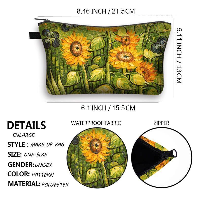 Woman Waterproof Makeup Bag Fashion Yellow Black Cosmetic Pouch Travel Organizer