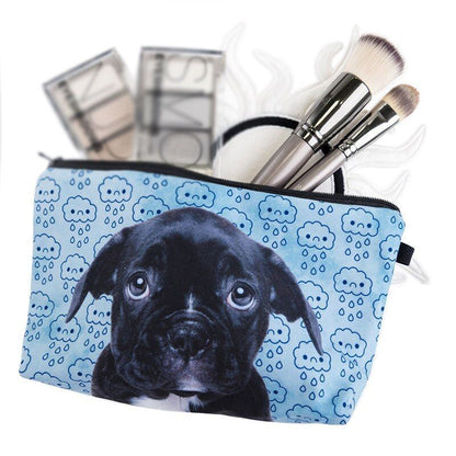 3D Pug Dog Printed Cosmetic Bag Cute Makeup Organizer Bag Travelling Handbag 1PC