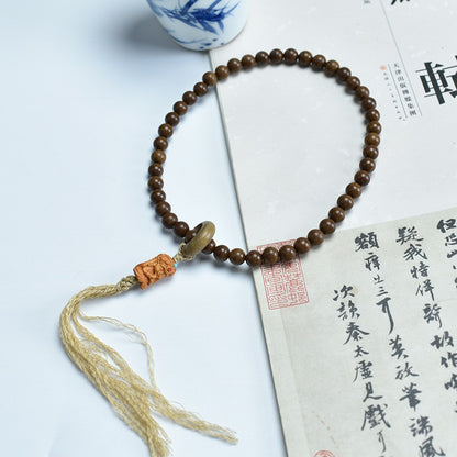 8mm Tara Tassel Pendant Double Wrap Prayer Beads Bracelet Braided