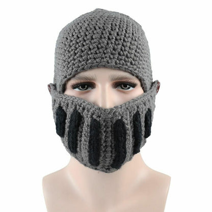 Hiking Cap Novelty Hat Winter Beanie Warm Mask Knight Helmet Knitted 54-60CM 1PC