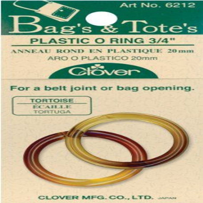 Clover Bags & Totes 3/4-Inch Plastic O-Ring Tortoise, 2 ea. Tortoise
