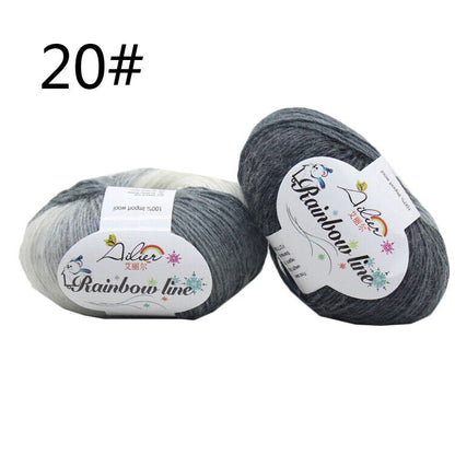 Hot Sale 50g Crochet soft Rainbow Dyeing Wool Yarn Crafts Hand Knitting Yarn