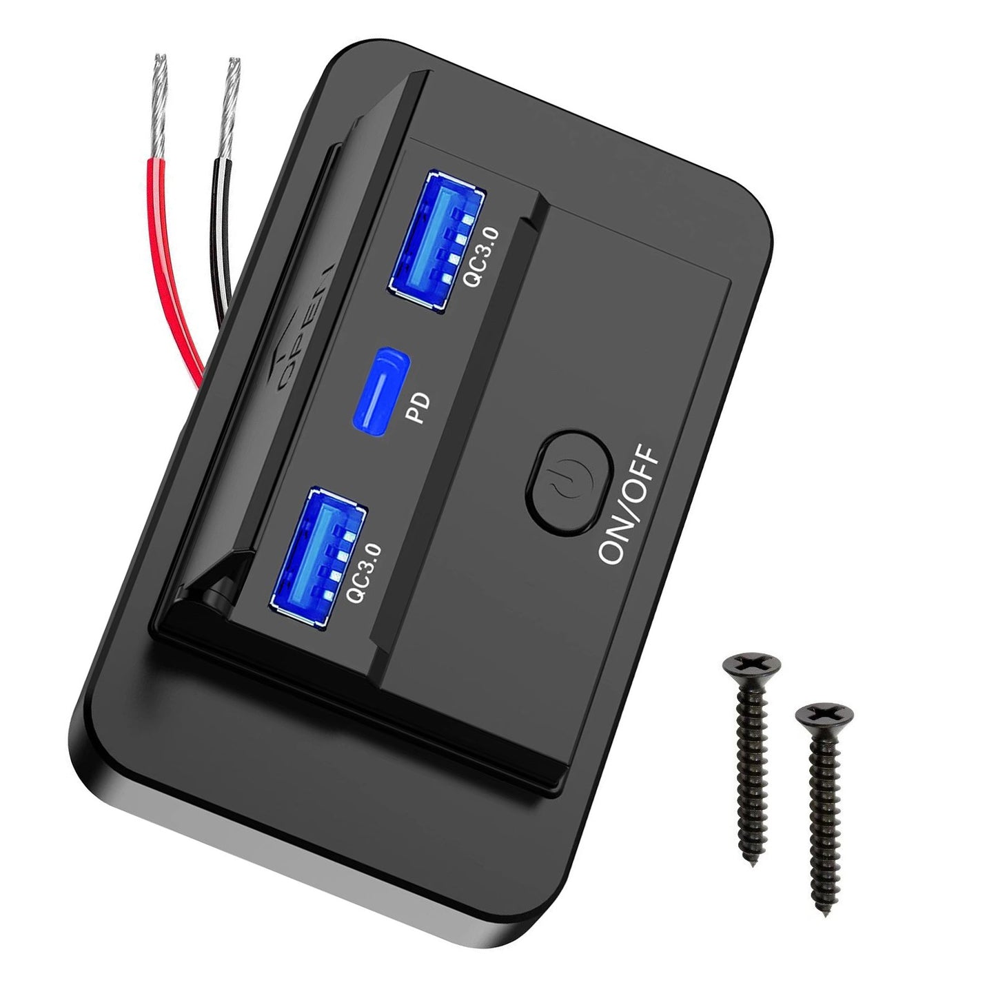 12-24V Input Voltage Universal Car Fast Charger Power Outlet On-Off Switch