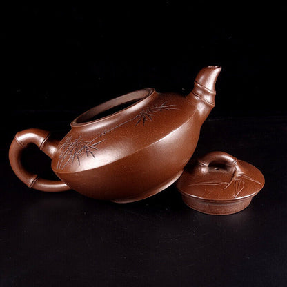 Chinese Yixing Zisha Clay Handmade Exquisite Teapot （竹韵 底款：金鼎商标）