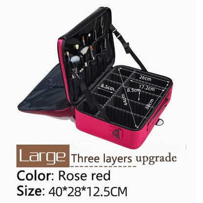 Oxford Cloth Makeup Bag Large Compartments Women Travel Cosmetic Case Zipper 1PC