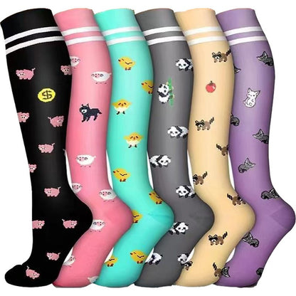 5/6pairs Compression Socks Stockings Womens Mens Knee High Medical
