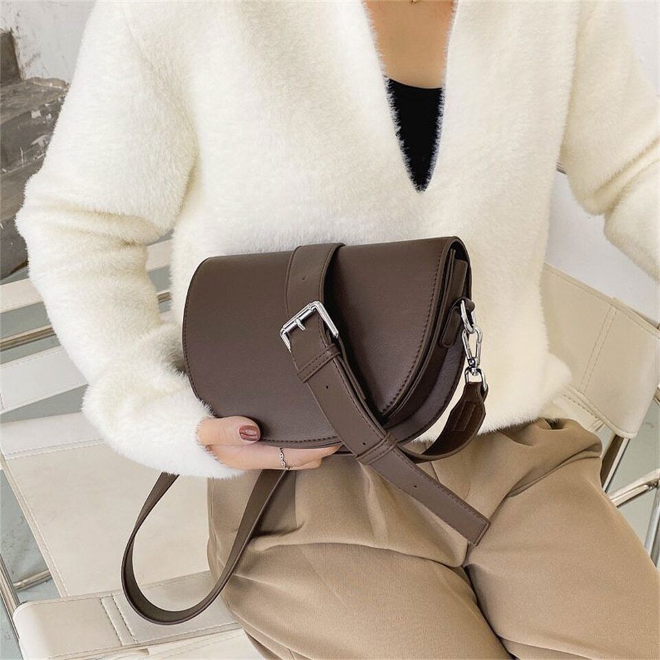 Saddle Bag Leather Shoulder Bags Women Ladies Crossbody Bag Handbags