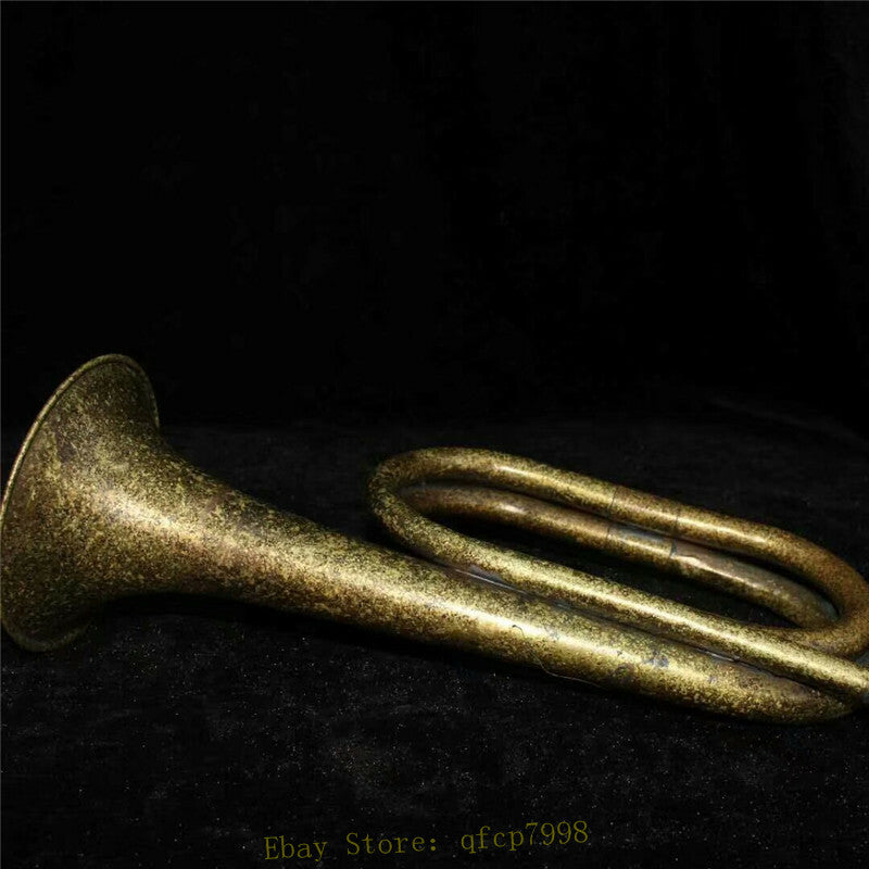 12.2" Old Chinese Pure Copper Hand-made Suona Trumpet Horn Bugle Collected