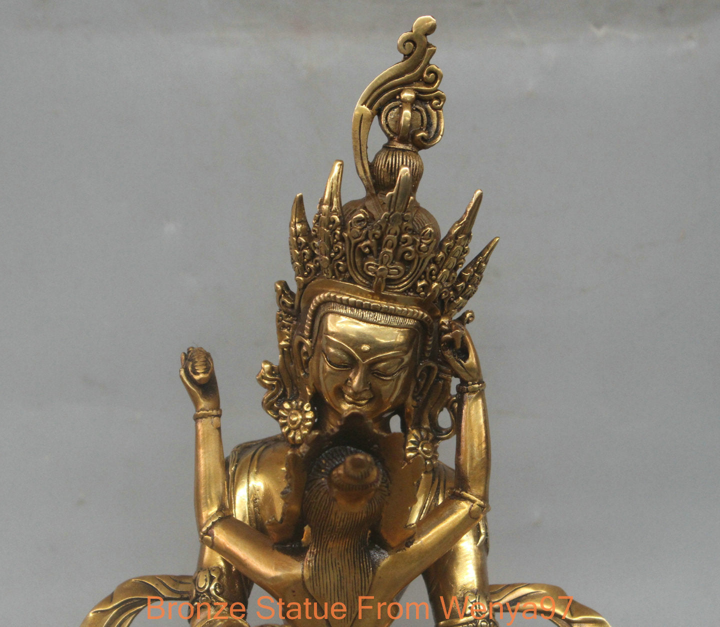 11'' China Tibet Vajrasattva Yab-yum Buddha Bronze Statue