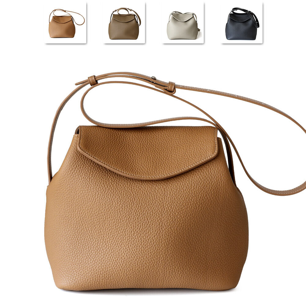 Real Leather Flap Bucket Shoulder Bag Purse Fashion Handbag Crossbody Work Bag