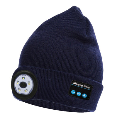 Wireless Bluetooth headphones led warning light night running lighting cap
