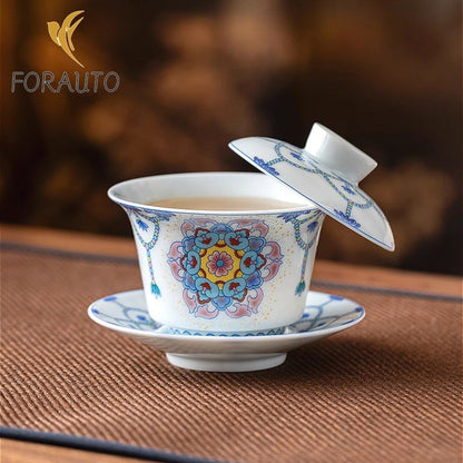 Ceramic Taiwan Tea Cup 140ml 4.5oz Vintage Beverage Tea Kung Fu Tea Set -