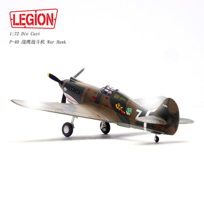 1:72 LEGION P-40C(Hawk 81A-2) #7 Fighter Plane Diecast Military Aircraft Model