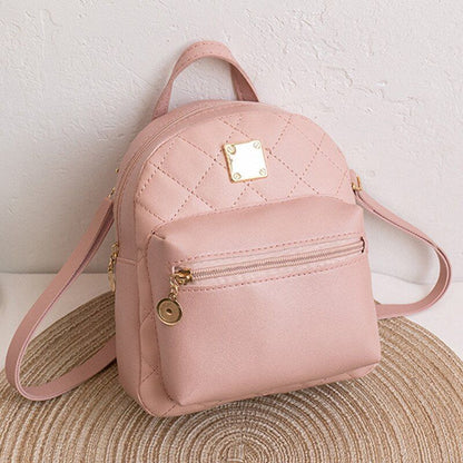 Synthetic Leather Mini Small Backpack Phone Pouch School Backpack Bags Polyester