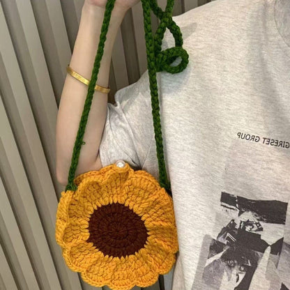 Handmade Crochet Sunflower Crossbody Bag - Gift Ready