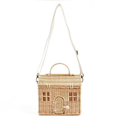 Handmade Handbags Woven Shoulder Crossbody Bag Summer Beach Straw Travel Bag 1PC