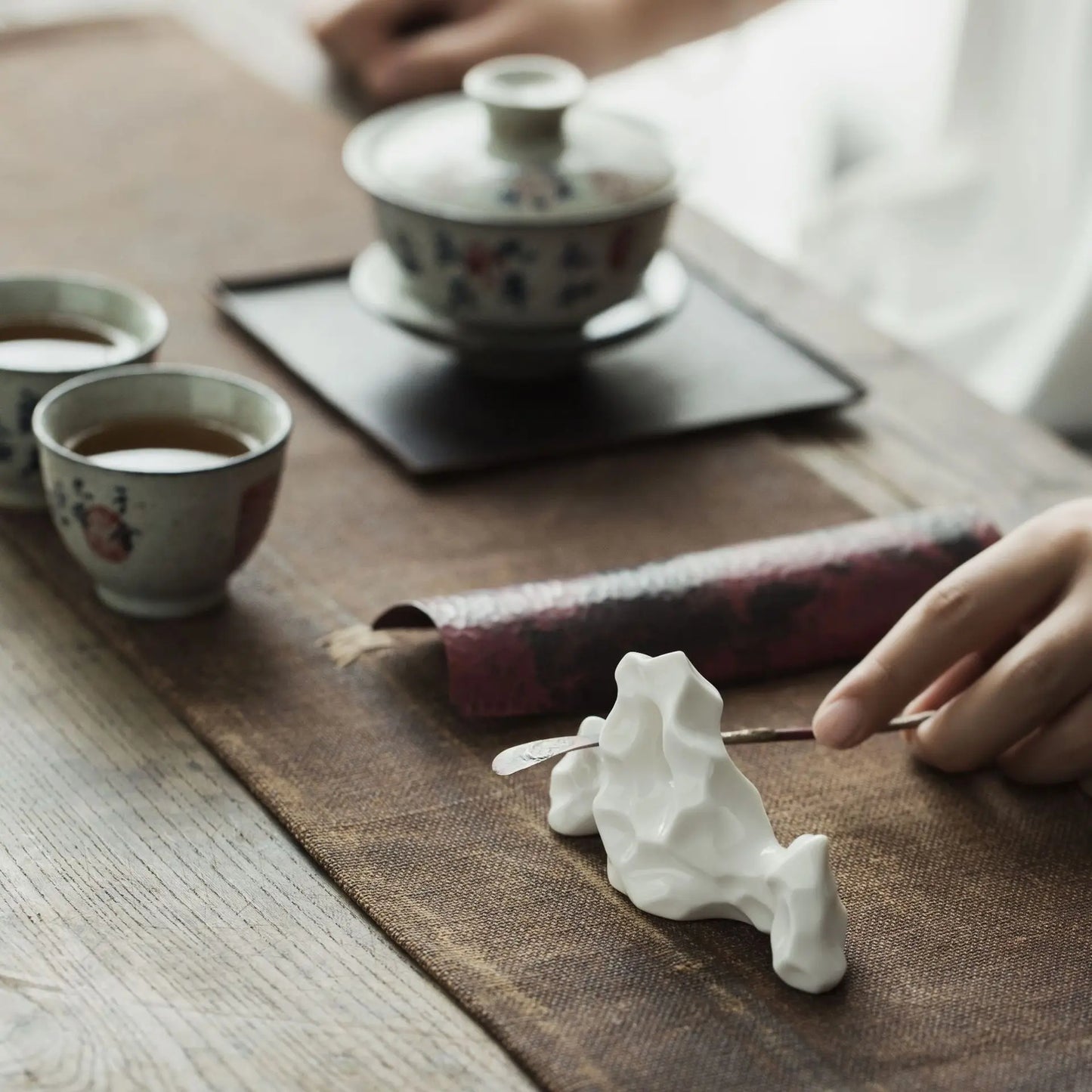 White Creative Ceramic Tea Set Decorative Ornaments Household Teaspoon