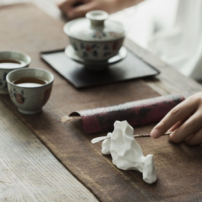 White Creative Ceramic Tea Set Decorative Ornaments Household Teaspoon