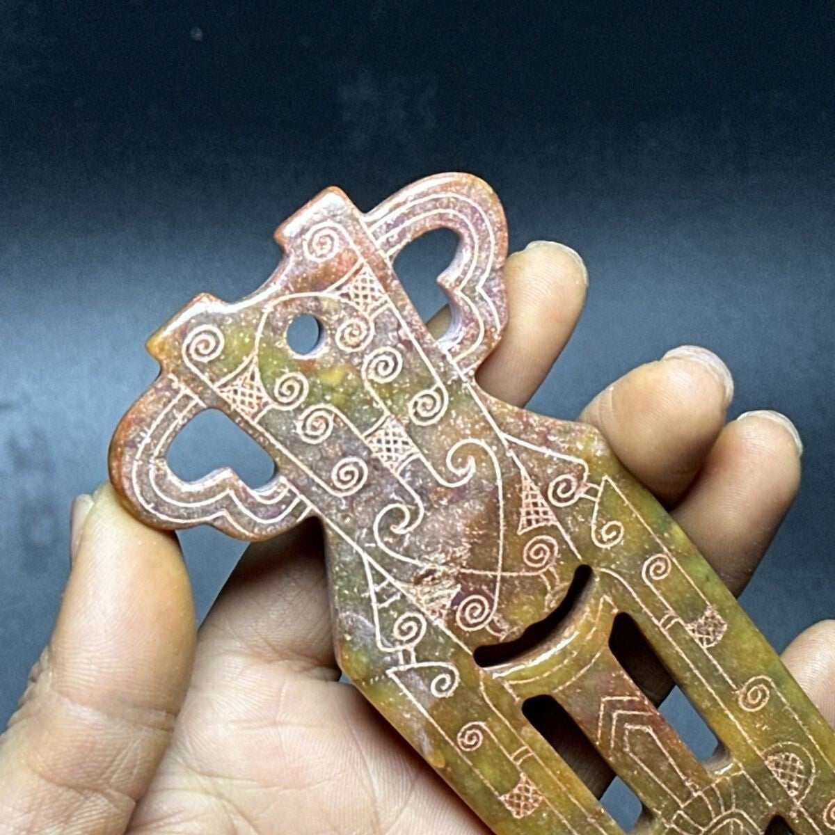 Ancient China Old Jade Collection Pendant Chinese Old Coin Craft Ornament