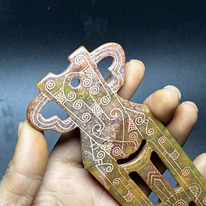 Ancient China Old Jade Collection Pendant Chinese Old Coin Craft Ornament