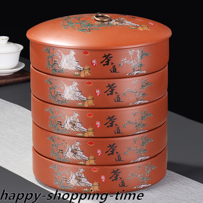 Real Yixing Zisha Holder For Loose Tea Chinese Tea Storage For Pu'er Tea Cake