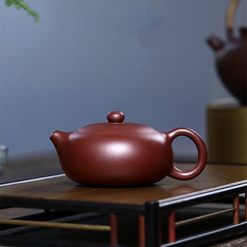 True Yixing Zisha Tea Pot flat xishi pot Marked Master Handmade Chinese tea pots