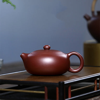 True Yixing Zisha Tea Pot flat xishi pot Marked Master Handmade Chinese tea pots