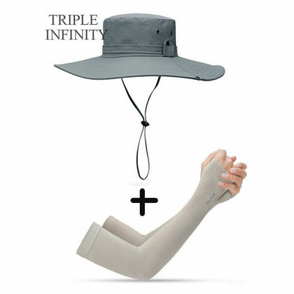Bucket Hat Cowboy Summer Fishing Hiking Beach Waterproof Sun-proof Anti-UV Cap
