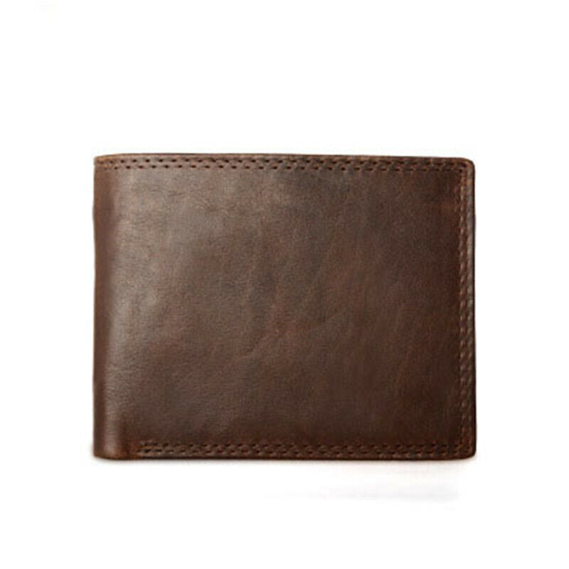 Men's Genuine Leather Wallet Multi-card Clamps Purse Cash Clip Card & ID Holders