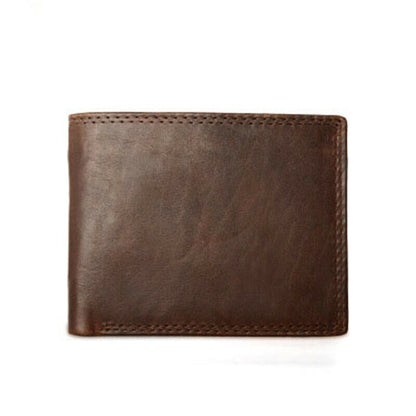 Men's Genuine Leather Wallet Multi-card Clamps Purse Cash Clip Card & ID Holders