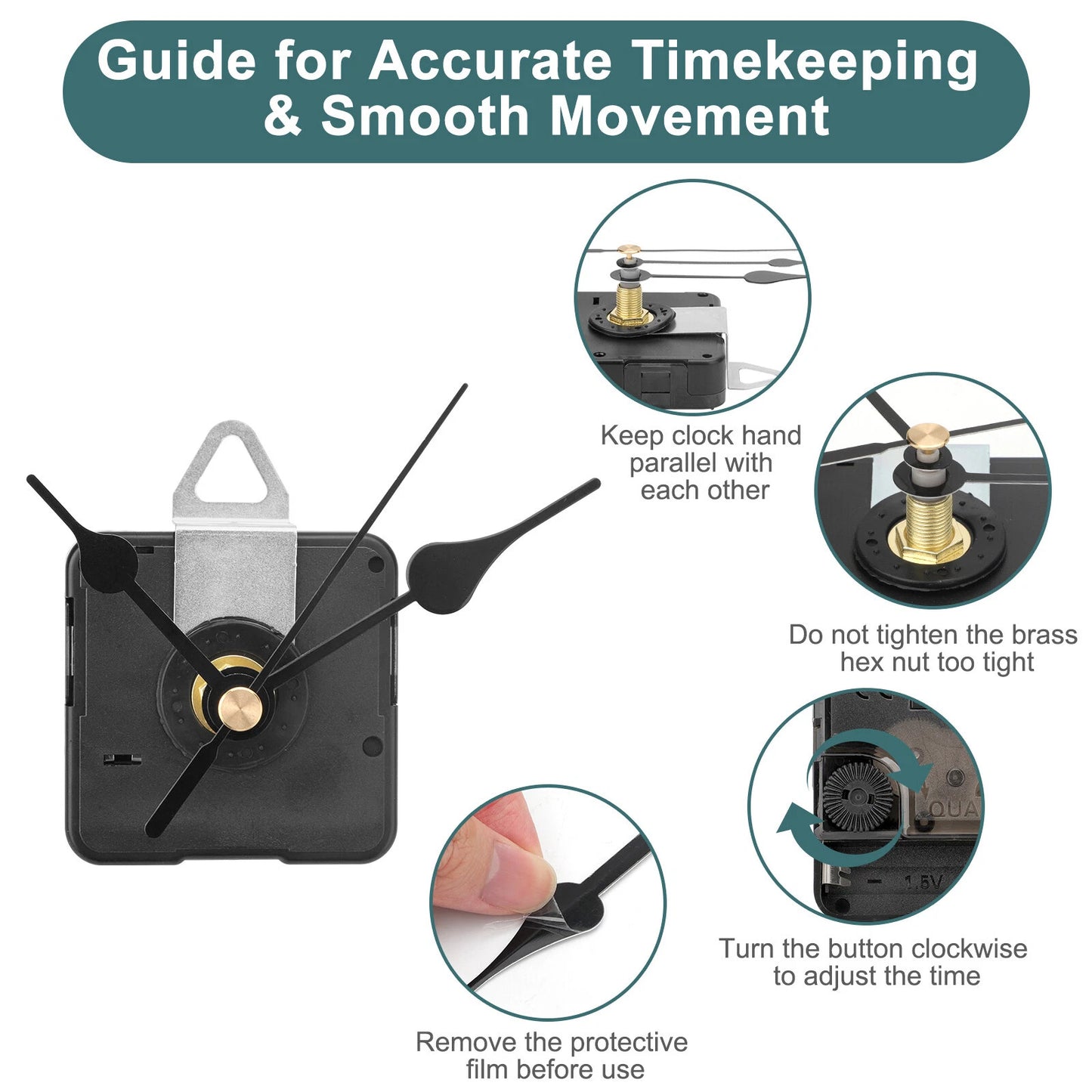 DIY Clock Parts Movement Quartz Mechanism Wall Replacement Repair Tool Hands Kit