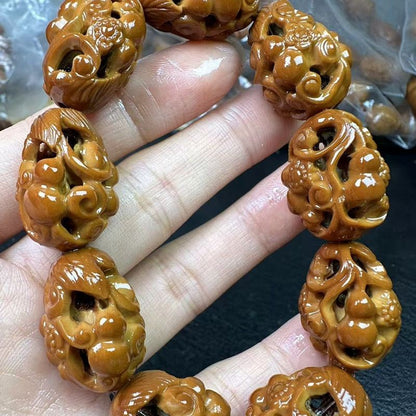 Olive Nut Hollow Gourd Bracelet Lucky Hediao Bead Bracelet