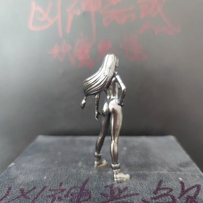 Black Solid Bronze Made of Old Ultra Short Dress Nude Seductive Body Art Statue