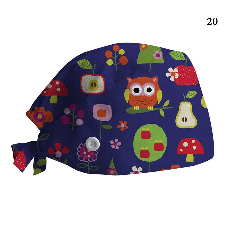 Printed Surgical Cap Adjustable Nurse Cap Baotou Cap Surgical Cap Christmas Hat