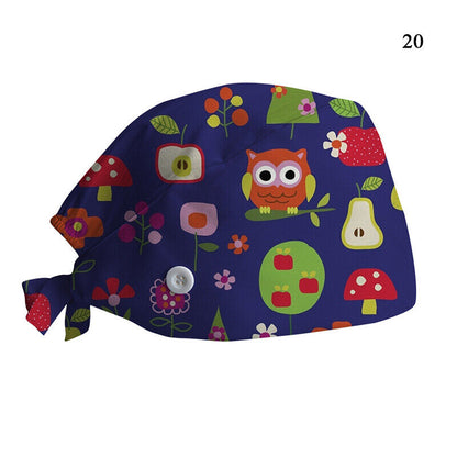 Printed Surgical Cap Adjustable Nurse Cap Baotou Cap Surgical Cap Christmas Hat
