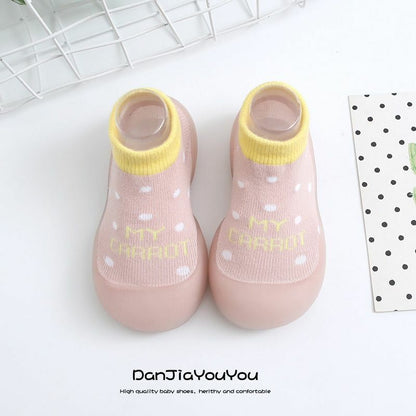 Sock Shoes Baby Boys Girls Autumn Non-slip Floor Kids Soft Rubber Toddler Knit