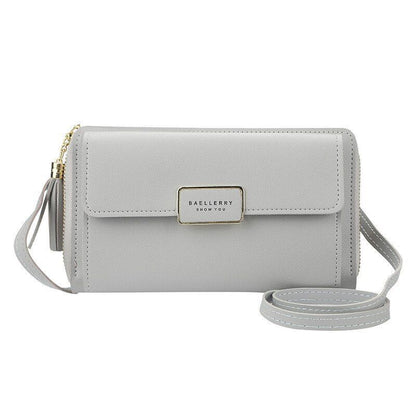 Handbags Large Shoulder Bags Hasp Zipper Purse 6.5Inch Phone Clutch Card Holder