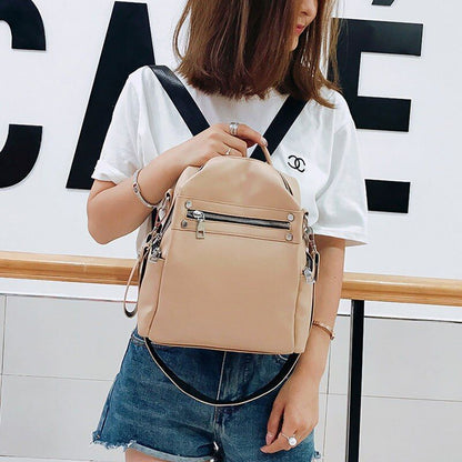 Synthetic Leather Backpack Bag Small Purse 20*11*28CM Pink/Black/White/Khaki 1PC