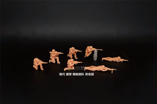 1/72 1/64 1/87 German Elite Forces Assault Team 7-Persons Unpainted Model