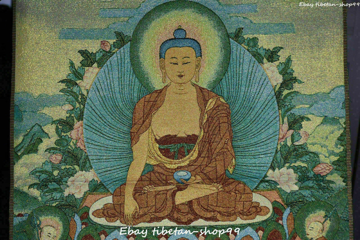 36 "Tibet Buddhismus Seidentuch Shakyamuni Sakyamuni Buddha Thangka Tonka