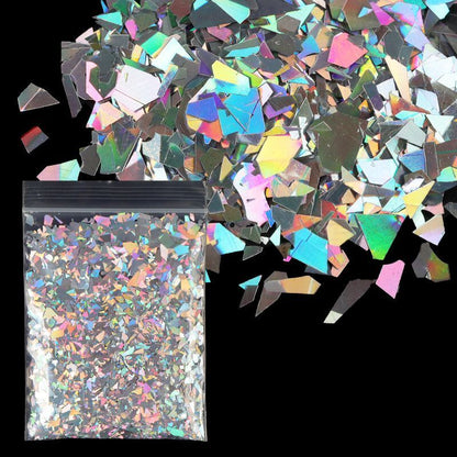Nail Art Decor 10g Holographic Irregular Sequins Glitter Sparkly Colorful Flakes