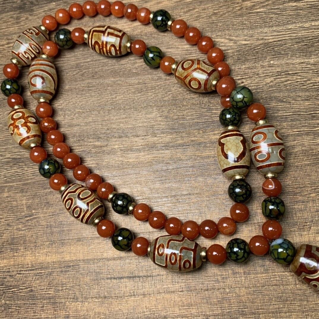 Tibetan Style Old Agate Celestial Beads, Family Portrait Celestial BeadCollected