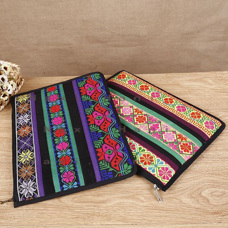 Ethnic Cross Stitch Day Clutches Canvas Briefcase Fashion Mobile Phone Bags Soft