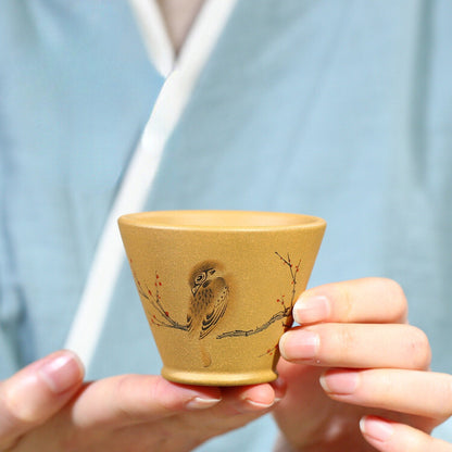Yixing Purple Clay Teacup Handmade Small Tea Bowl Raw Ore Duan Clay Bird Tea Cup