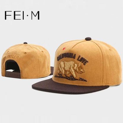 California Love Baseball Cap Snapback Adjustable Hat Cali Republic Kush Bear