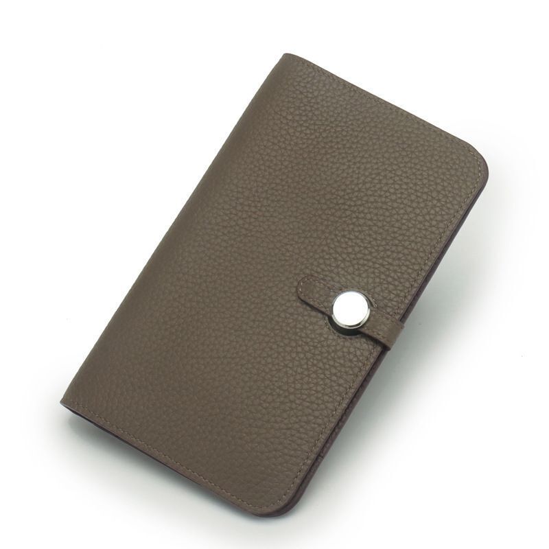 Genuine Leather Passport Cover Unisex Organizer Wallet Long Purse Hasp Money Bag