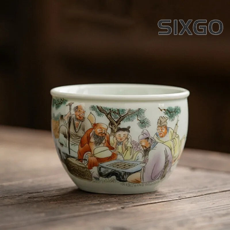 1Pc Chinese Tradition Ceramic Tea Cup Handmade Tea Tasting Cup Teaware
