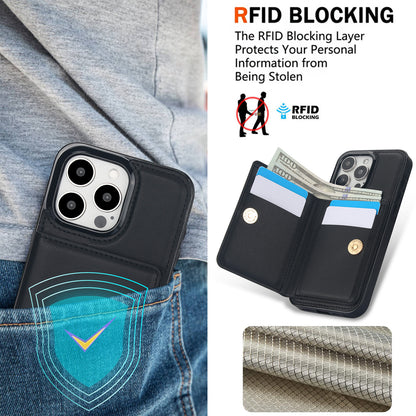 Wallet Case for iPhone 16e 15 14 13 12 11 Pro Max SE 2022 XR with Rotation Ring
