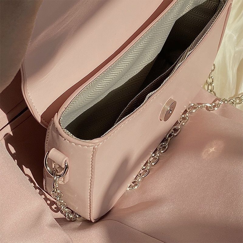 Pink Heart Small Square Shoulder Bag Tote Purse Handbags Chain Messenger Bag 1PC